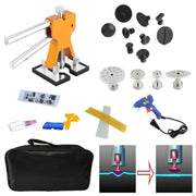 29 in 1 Kit di strumenti di riparazione per carrozzeria con linguetta in lega di alluminio, estrattore di colla per sollevatore di ammaccature per auto, con pistola per colla da 20 W, spina americana o europea, 29 in 1