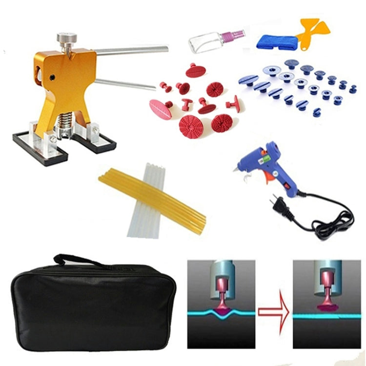 44 in 1 PDR per auto in metallo, estrattore per ammaccature ed estrattore di colla, kit di strumenti per la riparazione di ammaccature senza vernice, con pistola per colla da 20 W, spina americana o europea, 44 in 1