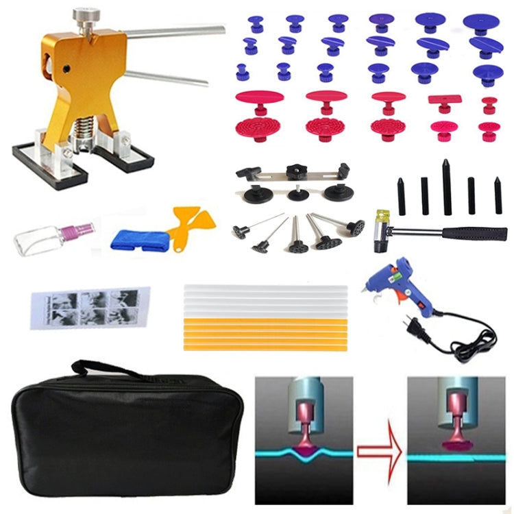 57 in 1 PDR per auto in metallo, estrattore per ammaccature ed estrattore di colla, kit di strumenti per la riparazione di ammaccature senza vernice, rimozione grandine, con pistola per colla da 20 W, spina americana o spina europea, 57 in 1
