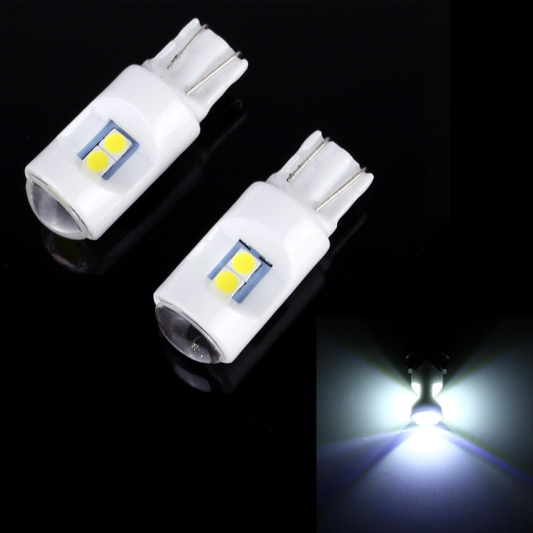 2 PZ T10 / W5W / 194 DC 12V 1.2W 6LED SMD-3030 Lampada da lettura per auto Luce d'ingombro, con luce dell'obiettivo del proiettore