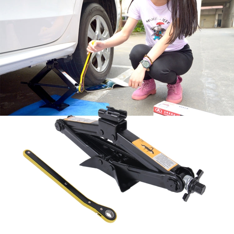 Martinetto a forbice stabilizzatore per carichi pesanti verticale ST-112C con livellatori di sollevamento a maniglia Capacità di 4000 libbre (2 tonnellate) ciascuno - Gamma da 9,8 a 44,2 CM, 2T Jack with Handle