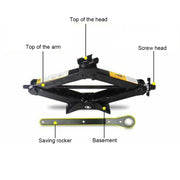 Martinetto a forbice stabilizzatore per carichi pesanti verticale ST-112C con livellatori di sollevamento a maniglia Capacità di 4000 libbre (2 tonnellate) ciascuno - Gamma da 9,8 a 44,2 CM, 2T Jack with Handle