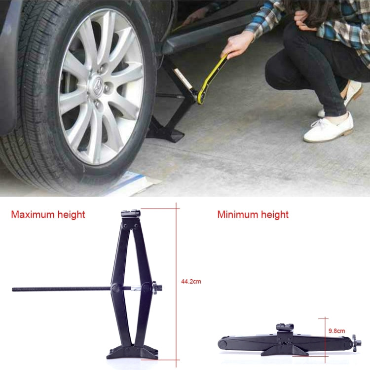 Martinetto a forbice stabilizzatore per carichi pesanti verticale ST-112C con livellatori di sollevamento a maniglia Capacità di 4000 libbre (2 tonnellate) ciascuno - Gamma da 9,8 a 44,2 CM, 2T Jack with Handle