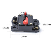 Portafusibili con ripristino automatico interruttore automatico audio per auto 125A DC 12-24V, 125A
