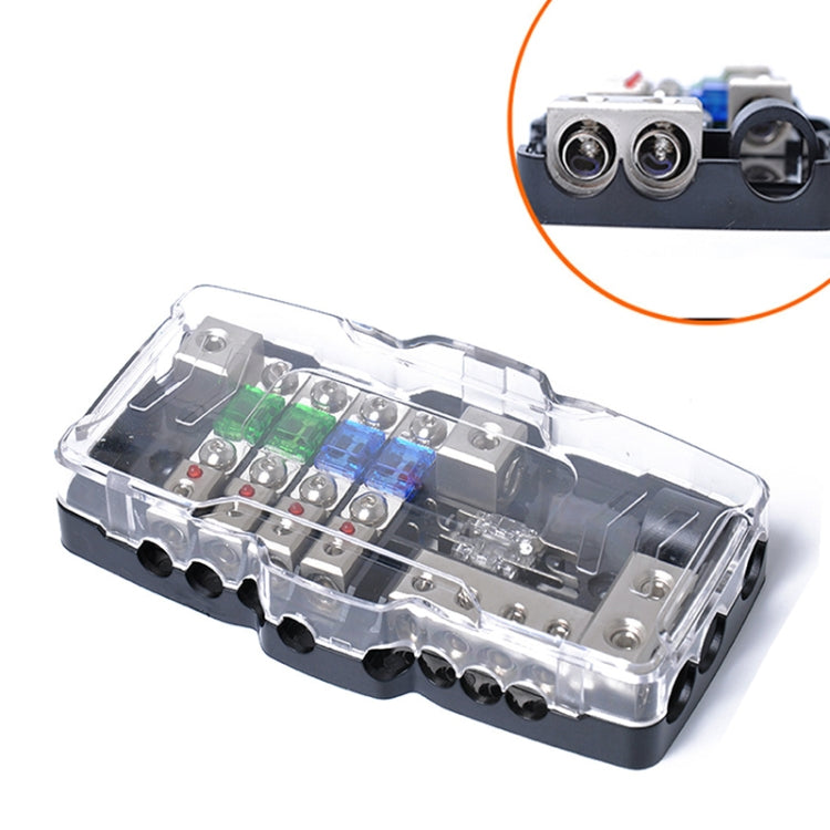 Blocco di distribuzione audio per auto stereo Mini blocco di fusibili ANL Blocco di fusibili a 4 vie 30A 60A 80Amp con LED, 4 Way Fuse Block