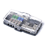 Blocco di distribuzione audio per auto stereo Mini blocco di fusibili ANL Blocco di fusibili a 4 vie 30A 60A 80Amp con LED, 4 Way Fuse Block