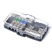 Blocco di distribuzione audio per auto stereo Mini blocco di fusibili ANL Blocco di fusibili a 4 vie 30A 60A 80Amp con LED, 4 Way Fuse Block
