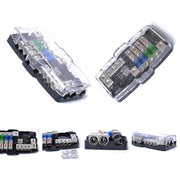 Blocco di distribuzione audio per auto stereo Mini blocco di fusibili ANL Blocco di fusibili a 4 vie 30A 60A 80Amp con LED, 4 Way Fuse Block