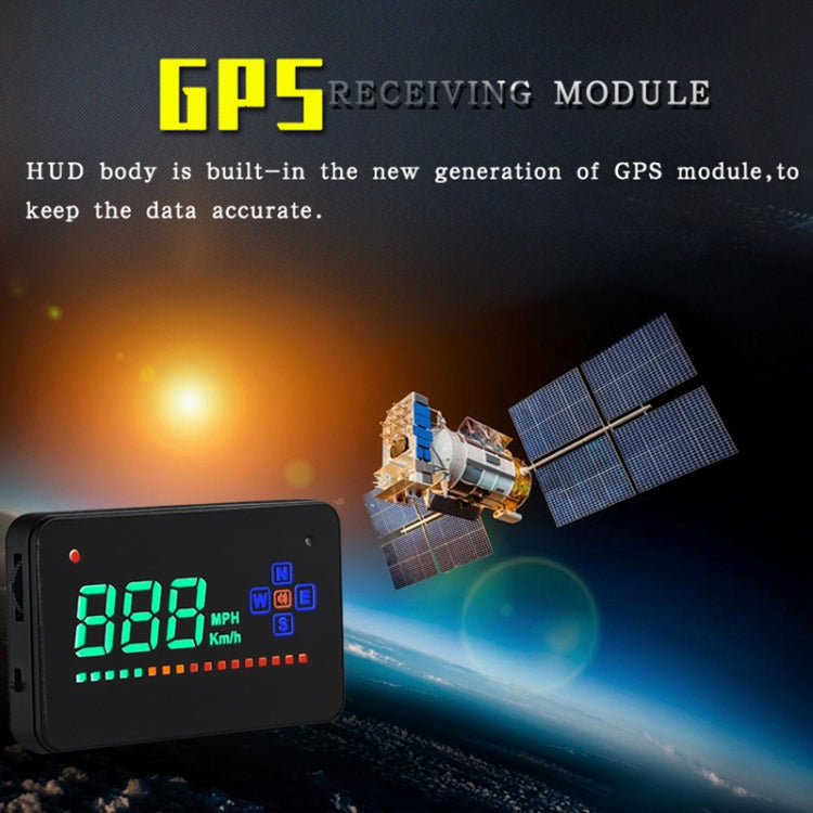 A2 HUD GPS HD da 3,5 pollici Head Up Display per auto, allarme di velocità e velocità eccessiva, bussola, passaggio libero tra chilometri e miglia, A2