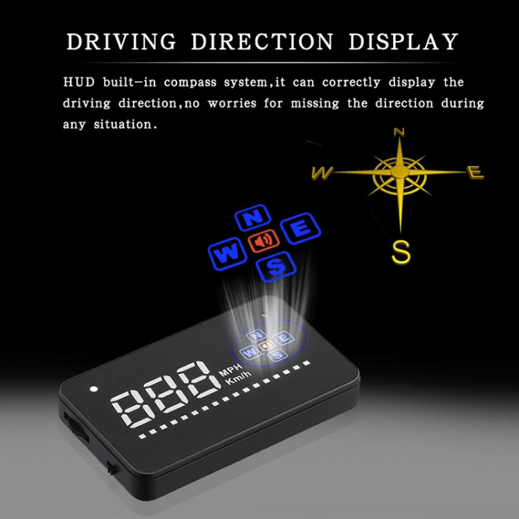 A2 HUD GPS HD da 3,5 pollici Head Up Display per auto, allarme di velocità e velocità eccessiva, bussola, passaggio libero tra chilometri e miglia, A2