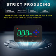 A2 HUD GPS HD da 3,5 pollici Head Up Display per auto, allarme di velocità e velocità eccessiva, bussola, passaggio libero tra chilometri e miglia, A2