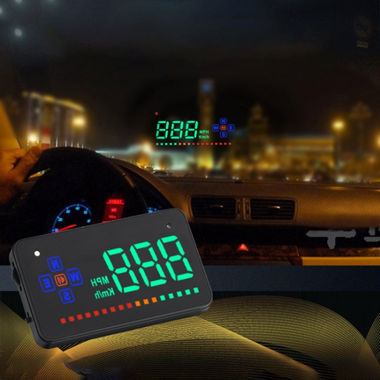 A2 HUD GPS HD da 3,5 pollici Head Up Display per auto, allarme di velocità e velocità eccessiva, bussola, passaggio libero tra chilometri e miglia, A2