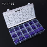 Kit assortimento di 270 pezzi per autoveicoli per autoveicoli, 18 misure, aria condizionata, set di guarnizioni O-Ring HNBR, 270 PCS Green, 270 PCS Purple