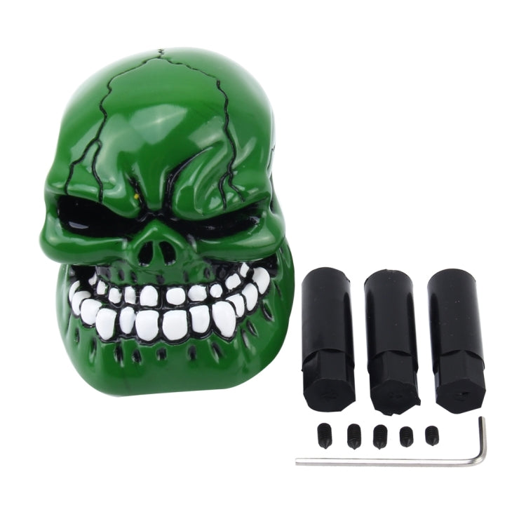 Pomello del cambio manuale o automatico in ABS a forma di testa di teschio universale con tre coperture in gomma adatte a tutte le auto, Skull Head Shape 1, Skull Head Shape 2, Skull Head Shape 3