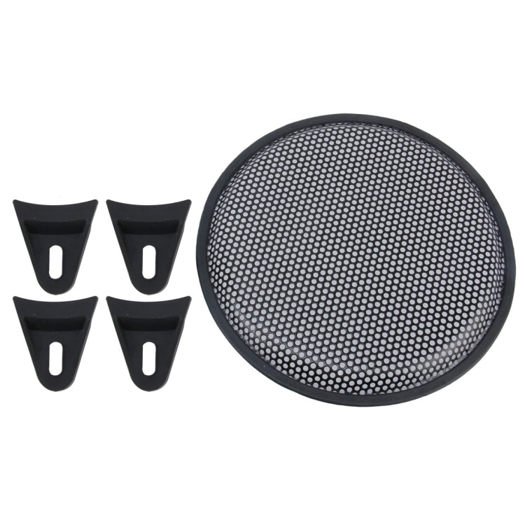 Kit maschera di copertura protettiva per altoparlante subwoofer con foro rotondo nero per auto da 12 pollici con supporto fisso, 12 Inch
