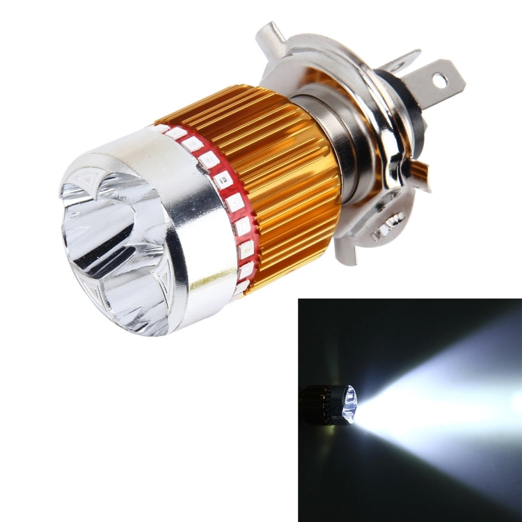 H4 9W 900 LM 6000K Lampada per fari per moto con luce statica + stroboscopica con 3 lampade a luce bianca COB e lampade a LED a luce rossa+luce rosa+luce blu, DC 12V, 9W 900LM