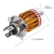 H4 9W 900 LM 6000K Lampada per fari per moto con luce statica + stroboscopica con 3 lampade a luce bianca COB e lampade a LED a luce rossa+luce rosa+luce blu, DC 12V, 9W 900LM
