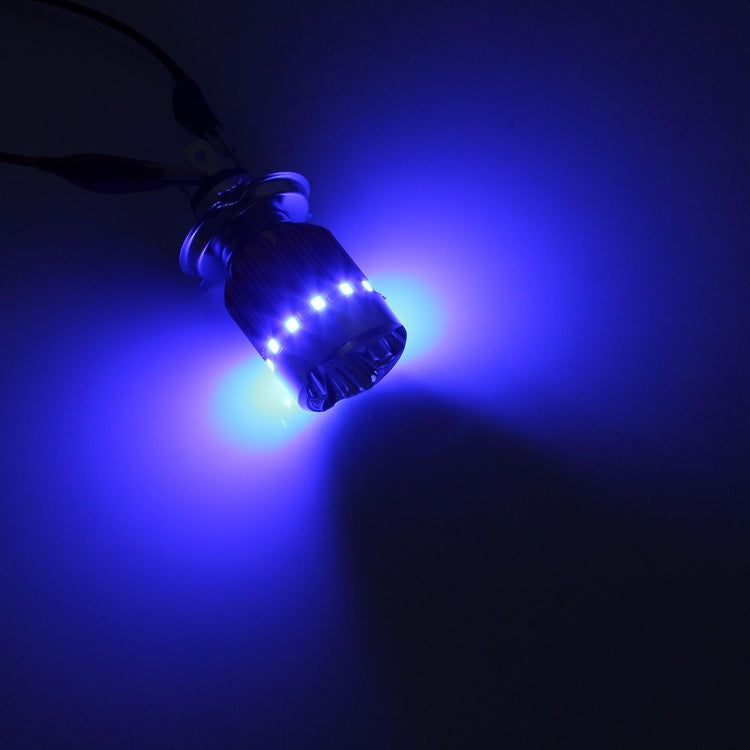 H4 9W 900 LM 6000K Lampada per fari per moto con luce statica + stroboscopica con 3 lampade a luce bianca COB e lampade a LED a luce rossa+luce rosa+luce blu, DC 12V, 9W 900LM