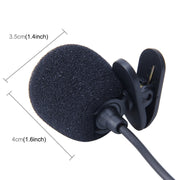 10 PC Microfono audio per auto Jack da 3,5 mm Spina Mic Stereo Mini Microfono con clip esterno cablato Lettore per radio DVD automatica, Lunghezza cavo: 2,1 m, Clip