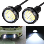 2 pezzi 2 W (luce bianca + gialla) fendinebbia per auto Eagle Eyes, indicatori di direzione con 12 lampade LED SMD-4014, lunghezza cavo DC 12 V: 55 cm, SMD-4014, Eagle Eye Light  12V/2W