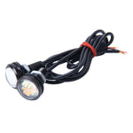 2 pezzi 2 W (luce bianca + gialla) fendinebbia per auto Eagle Eyes, indicatori di direzione con 12 lampade LED SMD-4014, lunghezza cavo DC 12 V: 55 cm, SMD-4014, Eagle Eye Light  12V/2W