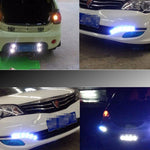 2 pezzi 2 W (luce bianca + gialla) fendinebbia per auto Eagle Eyes, indicatori di direzione con 12 lampade LED SMD-4014, lunghezza cavo DC 12 V: 55 cm, SMD-4014, Eagle Eye Light  12V/2W