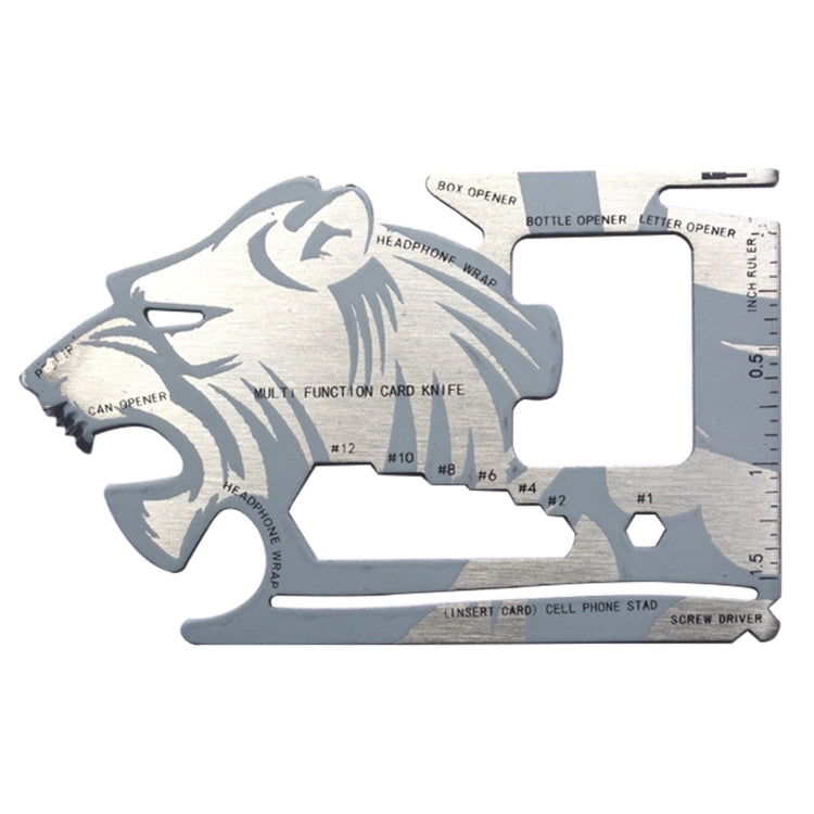 18 in 1 multifunzionale acciaio inossidabile campeggio esterno EDC Steller Card coltello cacciavite avvolgere cuffie pelapatate telefono cavalletto pollici e centimetri righello apri, 18 in 1