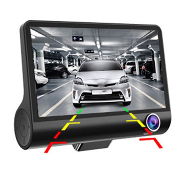 Schermo IPS da 4,0 pollici 5,0 Mega Pixel 170 gradi grandangolare Full HD 1080P 3 canali Video DVR per auto, supporto visione notturna luce di riempimento / retromarcia visiva / scheda TF (32 GB massimo) / sensore G / rilevamento movimento, 170 Degrees