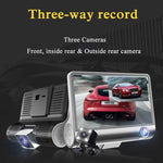 Schermo IPS da 4,0 pollici 5,0 Mega Pixel 170 gradi grandangolare Full HD 1080P 3 canali Video DVR per auto, supporto visione notturna luce di riempimento / retromarcia visiva / scheda TF (32 GB massimo) / sensore G / rilevamento movimento, 170 Degrees