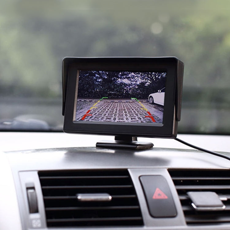 Monitor universale ad alta definizione per auto da 4,3 pollici con supporto ad angolo regolabile, supporta la funzione di schermo automatico inverso, 4.3 inch