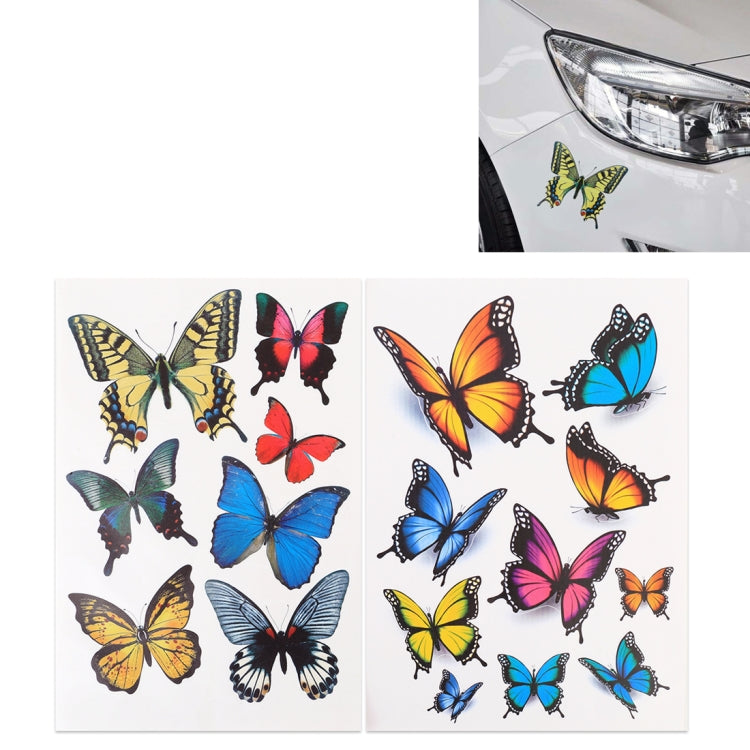 Adesivo senza auto in plastica a forma di farfalla da 7 pezzi, Butterfly