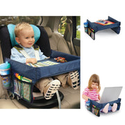 Console per bambini Passeggino Giocattolo Passeggino Organizzatore Vassoio di sicurezza per bambini Supporto per pittura turistica Tavolo da pranzo impermeabile Vassoio per pittura per auto, Blue