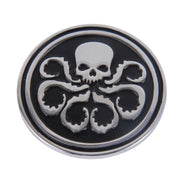 Adesivo gratuito per auto in metallo brillante a forma circolare con motivo a teschio, Skull 4, Circular Skull