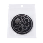 Adesivo gratuito per auto in metallo brillante a forma circolare con motivo a teschio, Skull 4, Circular Skull