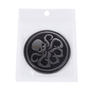 Adesivo gratuito per auto in metallo brillante a forma circolare con motivo a teschio, Skull 4, Circular Skull