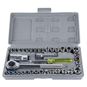AIWA 40 Pezzi Cassetta degli Attrezzi per Auto Moto Set di Chiavi a Bussola per Manicotti Hardware Strumenti di Riparazione Auto Auto Chiavi a Bussola per Riparazione o Manutenzione Precisa, 40 PCS