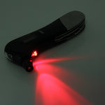 Martello di sicurezza multifunzione con manometro digitale 9 in 1 con coltellino svizzero stile, torcia elettrica e luce di sicurezza rossa, kit di attrezzi da esterno, 9 in 1