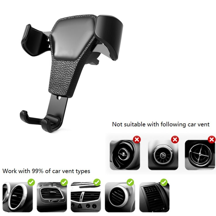 Supporto per telefono da auto con supporto per gravità Litchi Texture, Litchi Texture(Black), Litchi Texture(White)