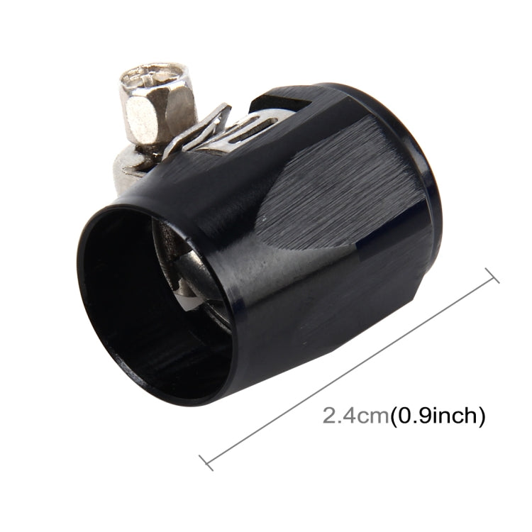 AN6 Accessori per auto in alluminio per prestazioni Adattatore per finitura tubo nitrito Adattatore Fascetta stringitubo intrecciata in nylon Finitura nera, AN6
