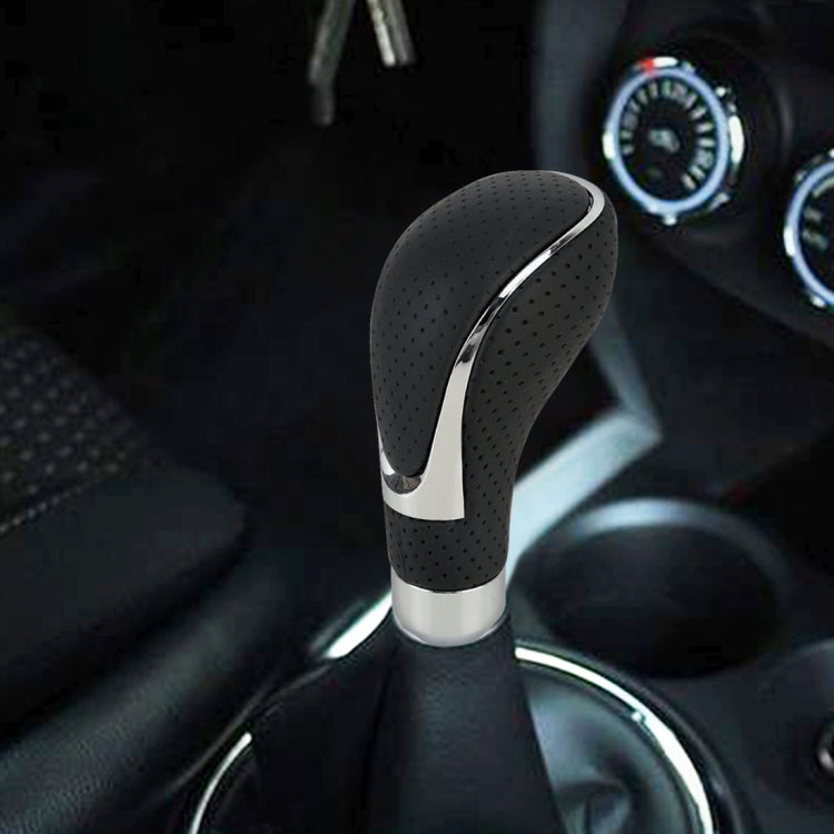 Pomello del cambio universale in pelle PU e metallo per auto. Pomello della leva del cambio della trasmissione per auto modificata, Gear Shift Knob(Red), Shift Knob 2