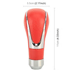 Pomello del cambio universale in pelle PU e metallo per auto. Pomello della leva del cambio della trasmissione per auto modificata, Gear Shift Knob(Red), Shift Knob 2