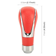 Pomello del cambio universale in pelle PU e metallo per auto. Pomello della leva del cambio della trasmissione per auto modificata, Gear Shift Knob(Red), Shift Knob 2