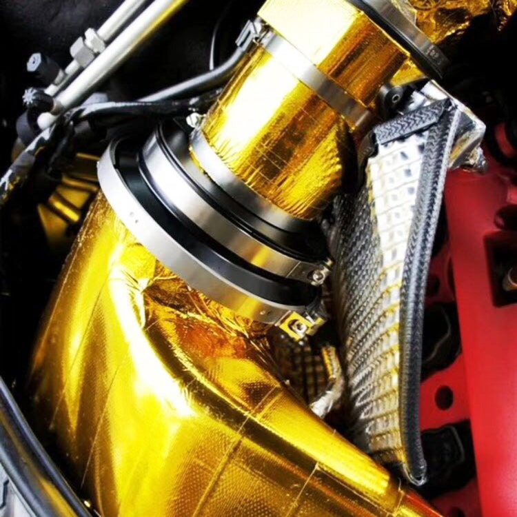 Involucro di scarico da 5 m. Scudo termico di scarico del motore automatico. Involucro resistente al calore in carta di alluminio, 5m Heat Resistant Wrap