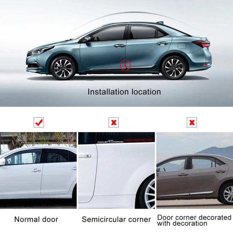 Adesivo anti-collisione in silicone universale per carrozzeria auto. Protezione per l'angolo della porta, Black, Blue, Red, White
