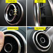 4 pezzi Anelli decorativi per prese d'aria in lega di alluminio Presa d'aria Cromata Anello di rivestimento Cruscotto per auto Prese d'aria Copertura Decorazione adesiva per Audi A3, For Audi A3