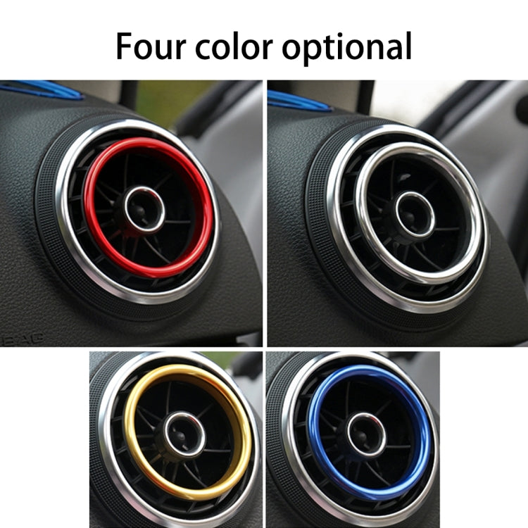 4 pezzi Anelli decorativi per prese d'aria in lega di alluminio Presa d'aria Cromata Anello di rivestimento Cruscotto per auto Prese d'aria Copertura Decorazione adesiva per Audi A3, For Audi A3