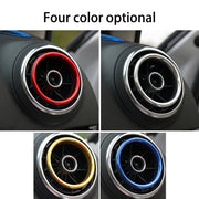 4 pezzi Anelli decorativi per prese d'aria in lega di alluminio Presa d'aria Cromata Anello di rivestimento Cruscotto per auto Prese d'aria Copertura Decorazione adesiva per Audi A3, For Audi A3