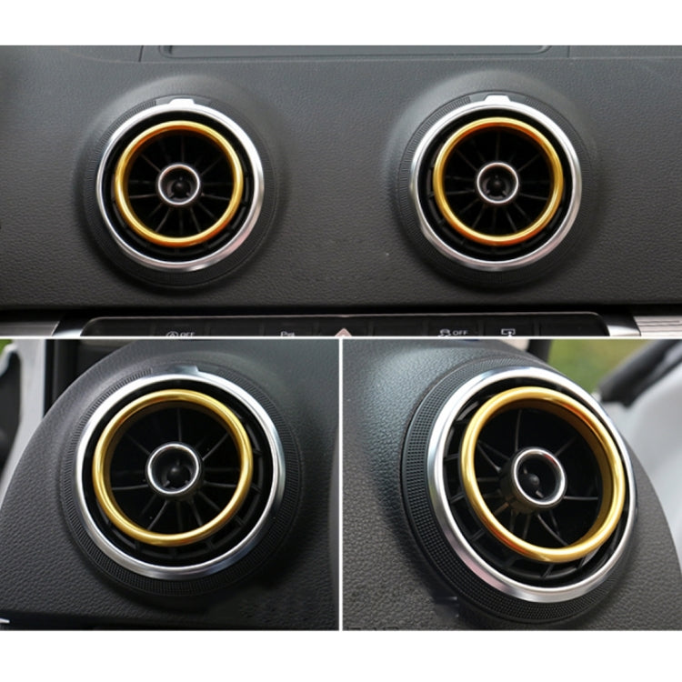 4 pezzi Anelli decorativi per prese d'aria in lega di alluminio Presa d'aria Cromata Anello di rivestimento Cruscotto per auto Prese d'aria Copertura Decorazione adesiva per Audi A3, For Audi A3