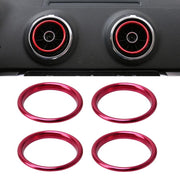 4 pezzi Anelli decorativi per prese d'aria in lega di alluminio Presa d'aria Cromata Anello di rivestimento Cruscotto per auto Prese d'aria Copertura Decorazione adesiva per Audi A3, For Audi A3