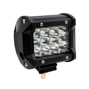 Barra luminosa a LED da 4 pollici a tre file Luci fuoristrada modificate Barra luminosa da tetto IP67 Impermeabile 9W Condensatore 6000K 5500LM Faretto a LED Faro da lavoro a LED per auto, DC 10-48V, Spot+36W